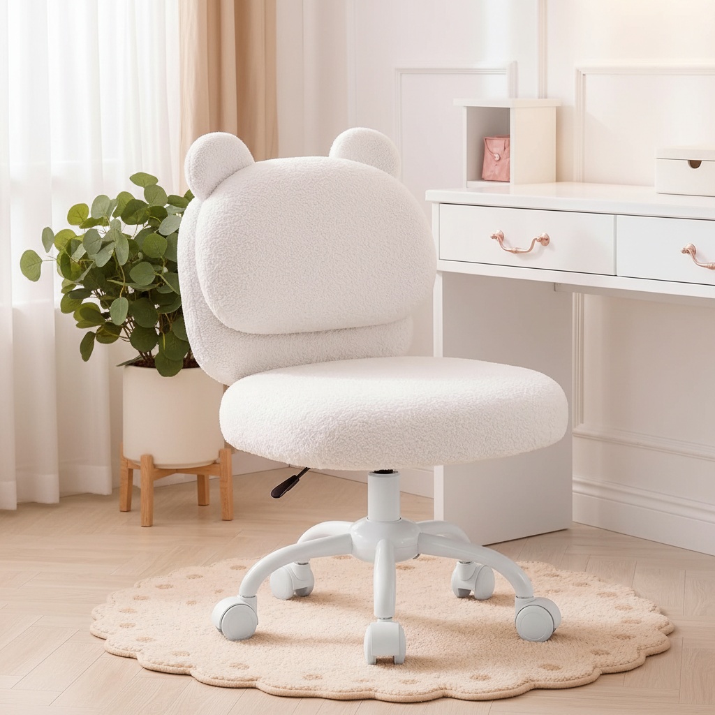 Office Furniture Hon - Vanity Sandalye, Sevimli Masa Sandalyesi, Tekerlekli