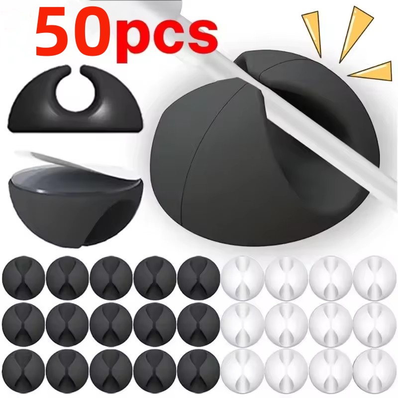 Pegboard Office Organizer - 5/50 adet kablo klipsi sarıcı organizatör