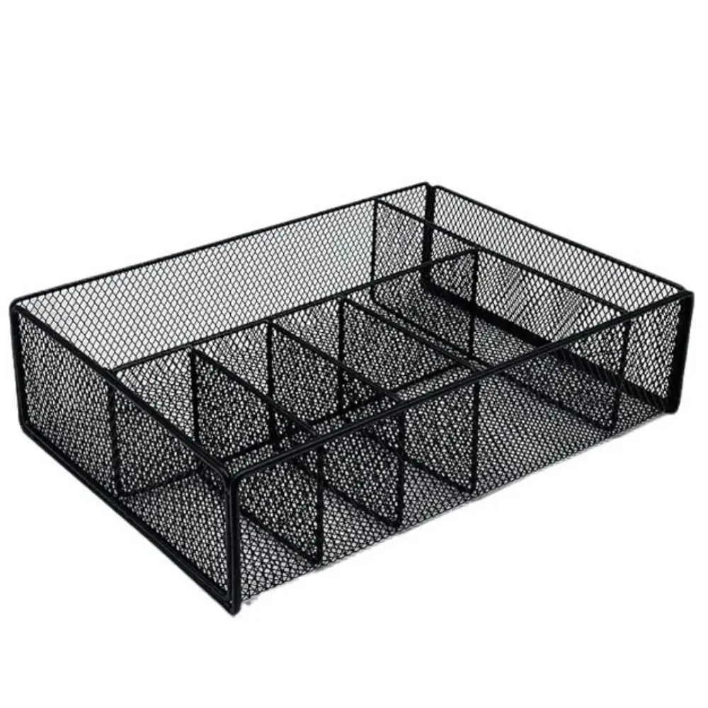 Paper Basket Mesh - Siyah Metal Depolama Sepeti Örgü Oymak