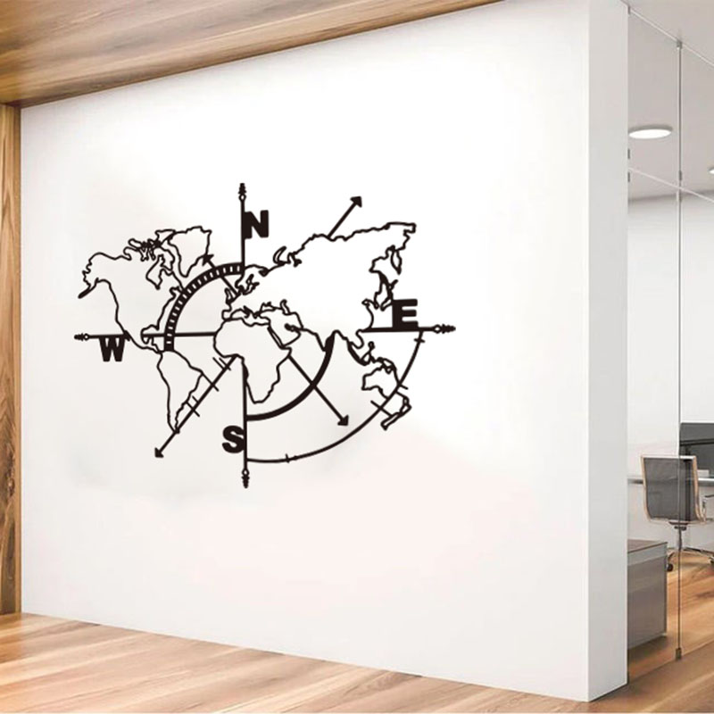 Office Furniture World - Büyük dünya haritası pusula araba duvar
