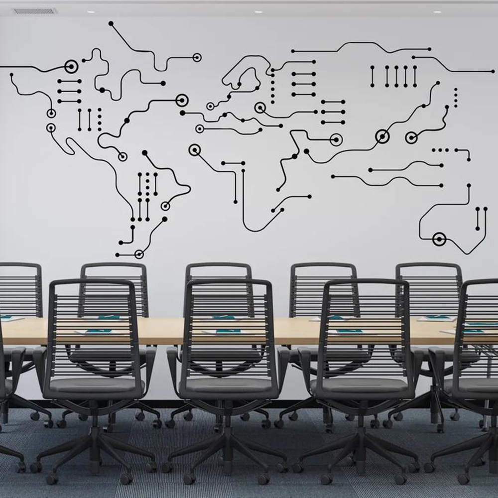 Office Furniture World - Devre Kartı Dünya Haritası Ofis Duvar