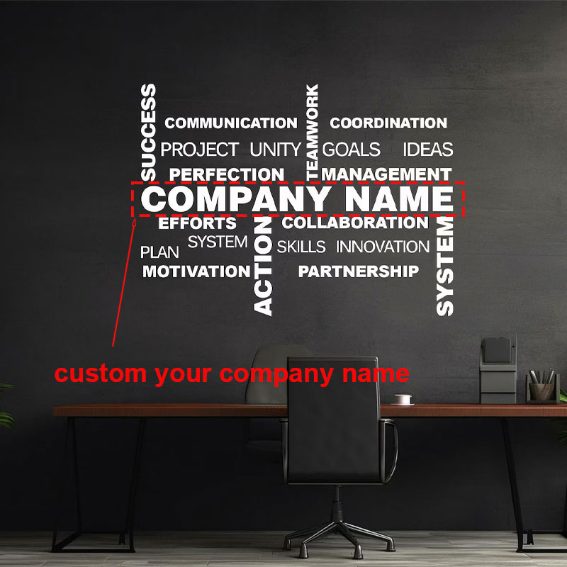 Office Furniture Names - Özelleştirilebilir İşletme Adı Duvar Çıkartması Vinil