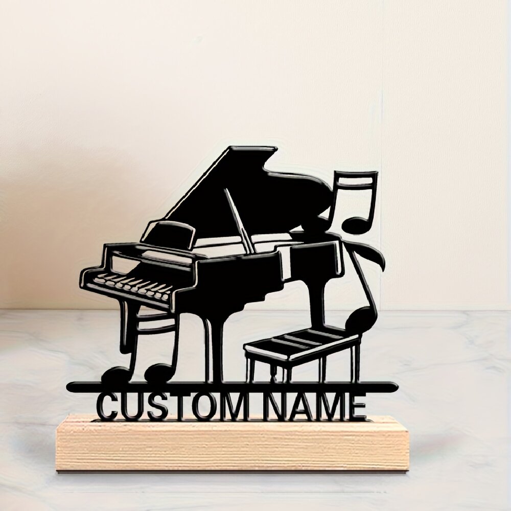 Office Furniture Names - Kişiselleştirilmiş Piyano Silüeti Heykeli Ahşap Taban