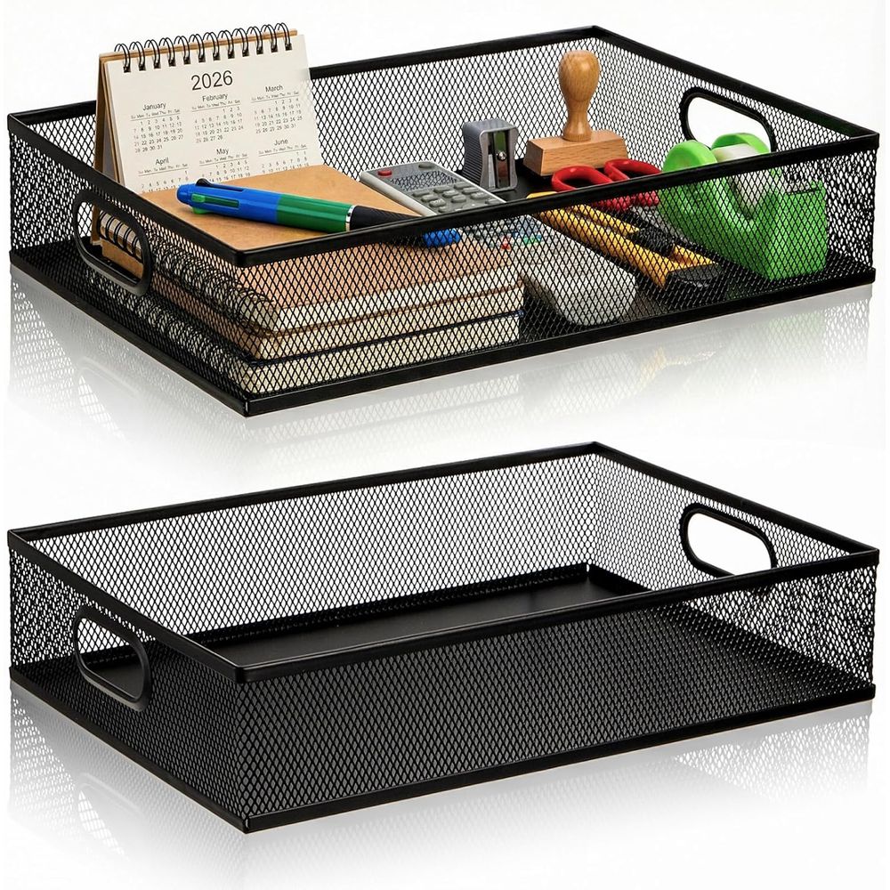 Paper Basket Mesh - Ofis Malzemeleri için Saplı 2 Katlı