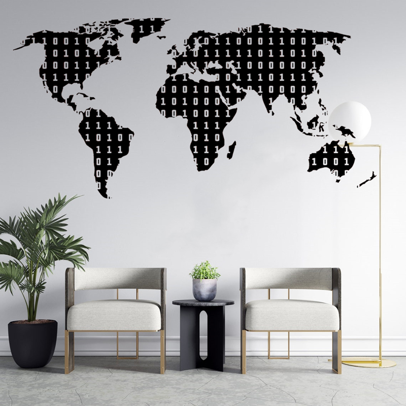 Office Furniture World - İkili Kod Teknolojisi Çıkartması Dünya Haritası