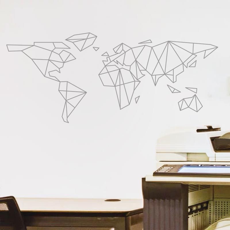 Geometrik Dünya Haritası Duvar - Office Furniture World incelemesi ve fiyatı