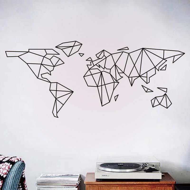 Geometrik Dünya Haritası Duvar - Office Furniture World incelemesi ve fiyatı