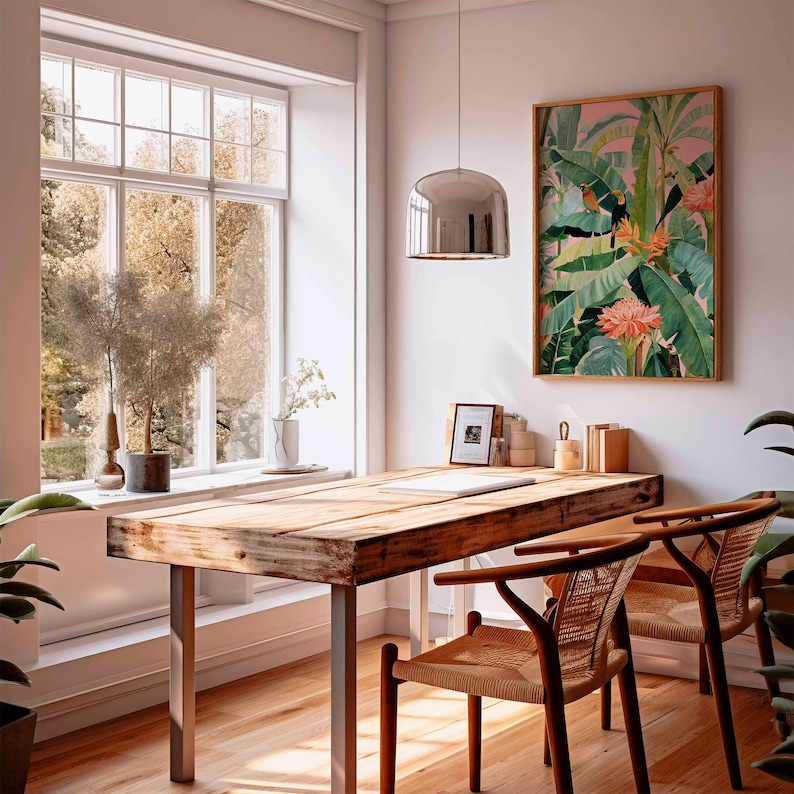 1 adet Retro Tropikal Kanvas P - Office Furniture And Design incelemesi ve fiyatı