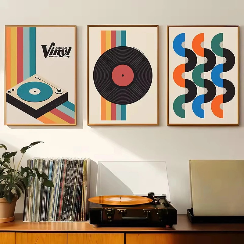 Orta Yüzyıl Vinil Plak Kanvas  - Office Furniture And Design incelemesi ve fiyatı