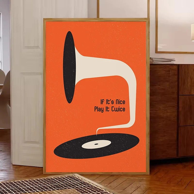 Orta Yüzyıl Vinil Plak Kanvas  - Office Furniture And Design incelemesi ve fiyatı