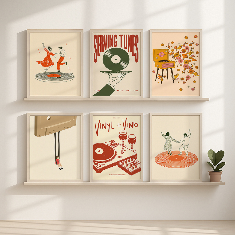 1 adet Vintage Müzik Tuval Pos - Office Furniture And Design incelemesi ve fiyatı