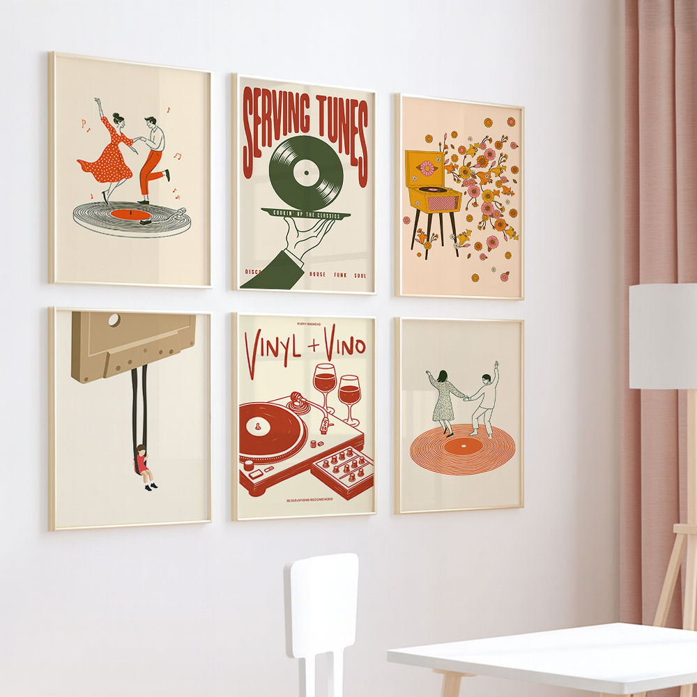 1 adet Vintage Müzik Tuval Pos - Office Furniture And Design incelemesi ve fiyatı
