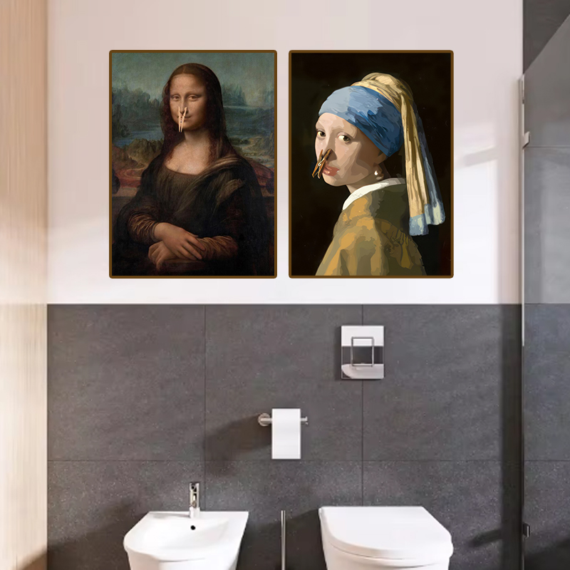 1 adet Komik Soyut Banyo Tuval - Office Furniture And Design incelemesi ve fiyatı