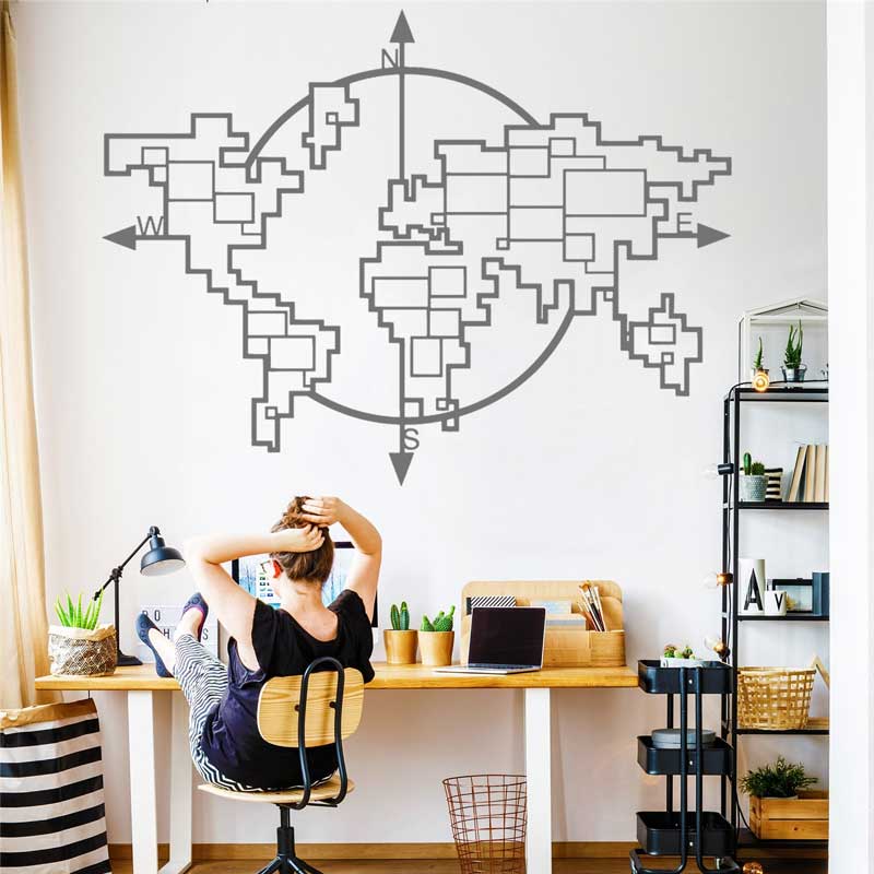Geometrik Dünya Haritası Pusul - Office Furniture World incelemesi ve fiyatı