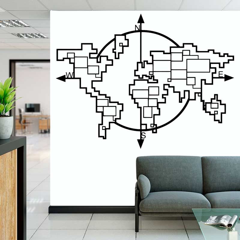 Geometrik Dünya Haritası Pusul - Office Furniture World incelemesi ve fiyatı