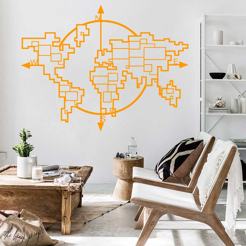 Geometrik Dünya Haritası Pusul - Office Furniture World incelemesi ve fiyatı