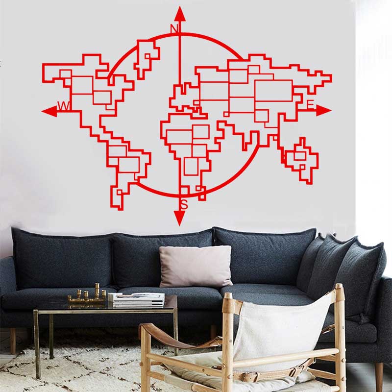 Geometrik Dünya Haritası Pusul - Office Furniture World incelemesi ve fiyatı