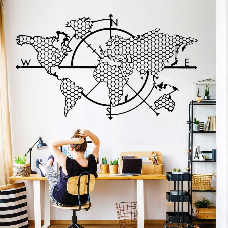 Petek Geometrik Dünya Haritası - Office Furniture World incelemesi ve fiyatı