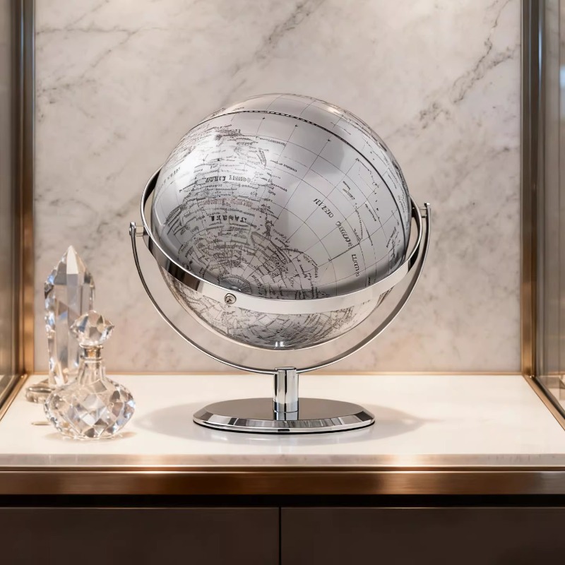 25cm Lüks Gümüş Dünya Küresi S - Office Furniture World incelemesi ve fiyatı